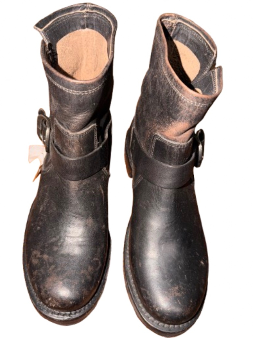 Women's FRYE Veronica Flex Bootie Antique Black Distressed Leather Size 7.5B - Picture 6 of 7